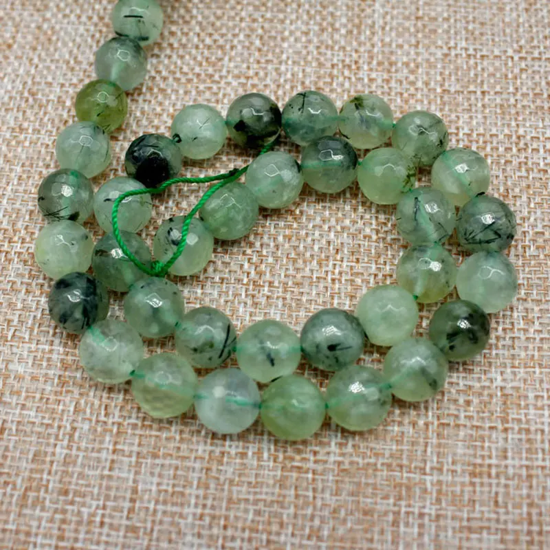 Круглые граненые бусины из зеленого камня 6 12 мм для изготовления ювелирных