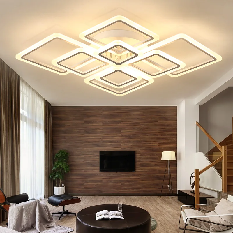 Новый дизайн квадратное кольцо люстра освещение современный светодиодный блеск