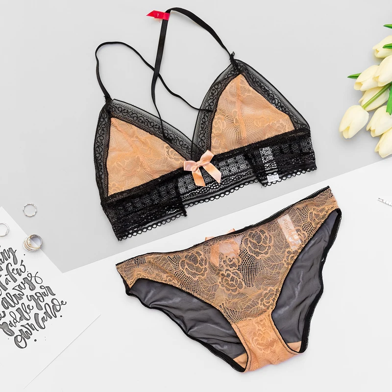 2018 Новое поступление бюстгальтер без косточек женское нижнее белье и трусики