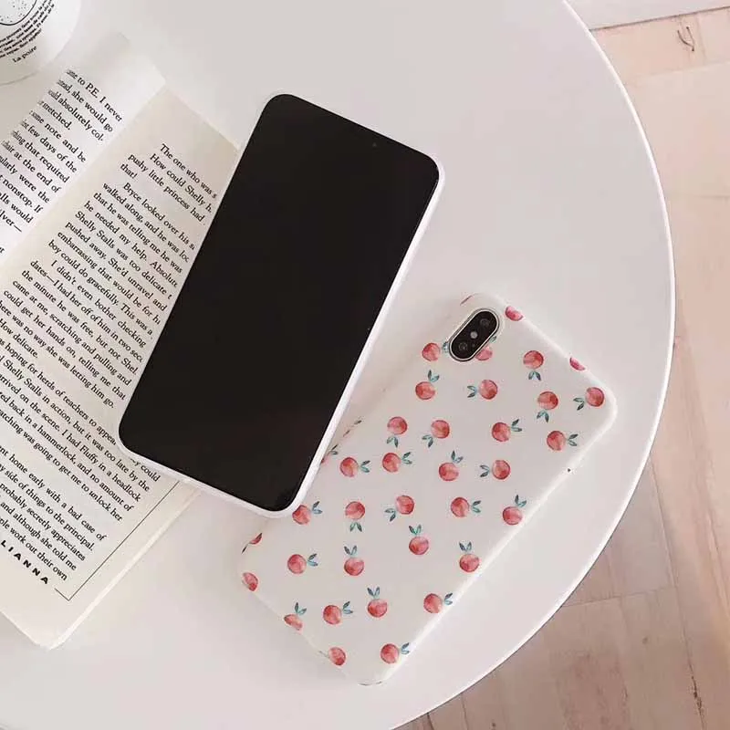 JIBAN Шелковый узор Розовый персики чехол для Iphone X XS MAX XR милый мультфильм мягкий