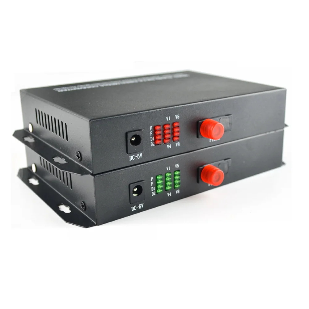 8 канальные цифровые видео оптические волокна медиаконвертеры