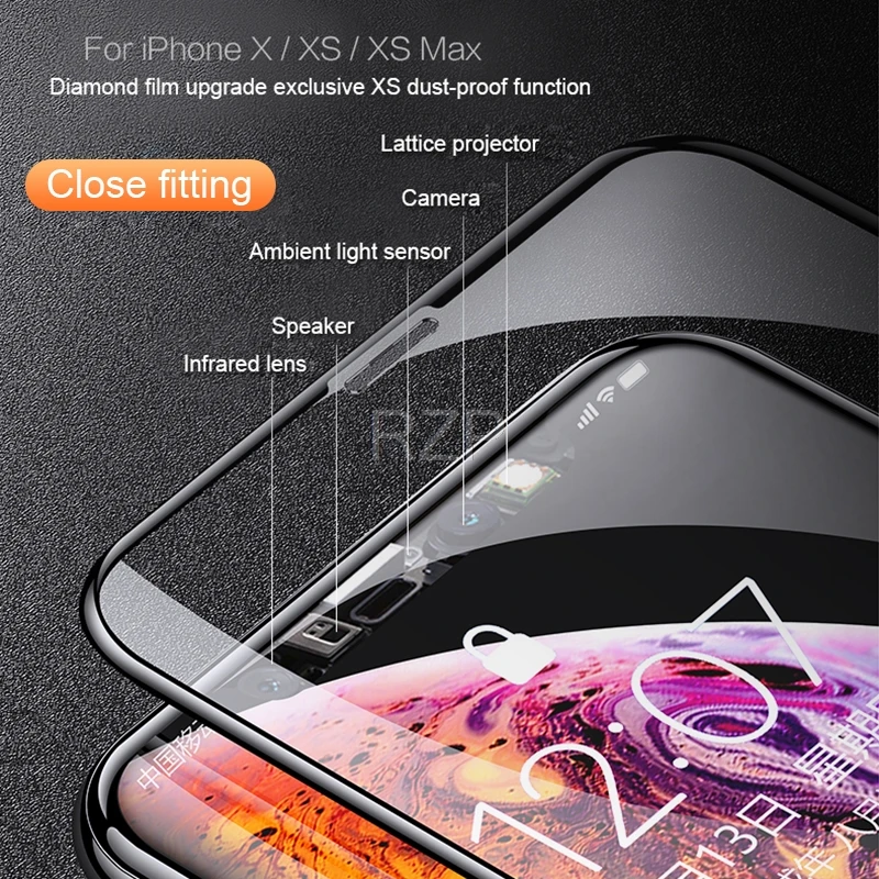 RZP 20D изогнутая полная Защита экрана для Apple iPhone X XR Xs Max 6 6s 7 8 Plus 6Plus закаленное