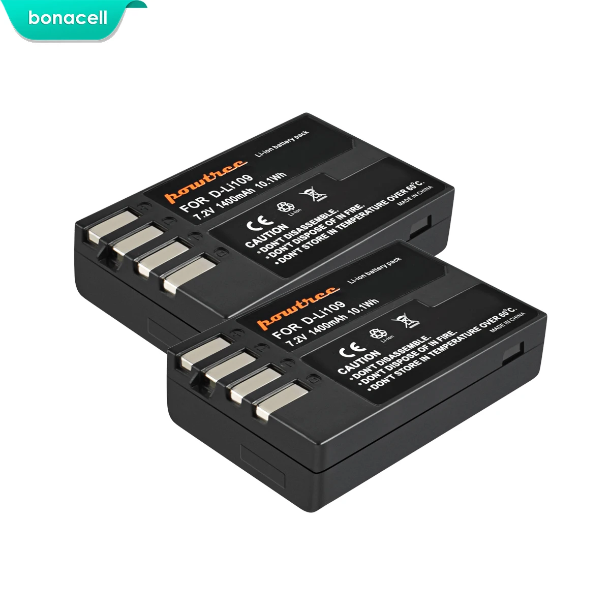 2 Pack Battery Bonacell 1400 мАч D Li109 DLi109 D-Li109 Батарея для Pentax K-70 K70 K-50 K50 K-30 K30 K-S1 KS1 K-S2 KS2 Крос металличесые наклейки и цифровых камер L50 - Цвет: 2 Pack Battery