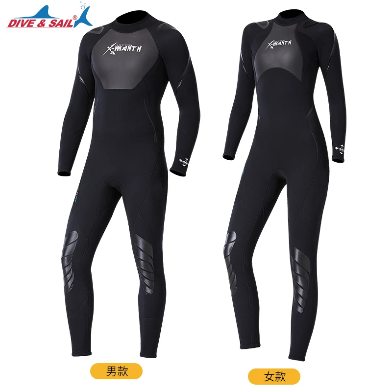 Мужской женский мужской черный гидрокостюм 3 мм неопрен Freediving Подводная охота