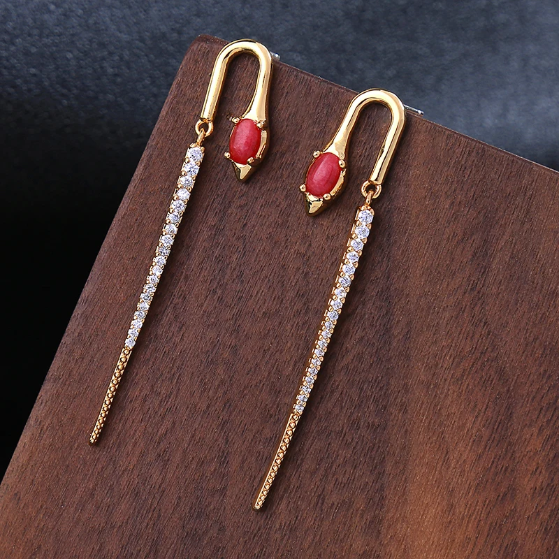 Новейшие Модные JewelryCute змеиная кожа с натуральным камнем Блестящие кристаллы