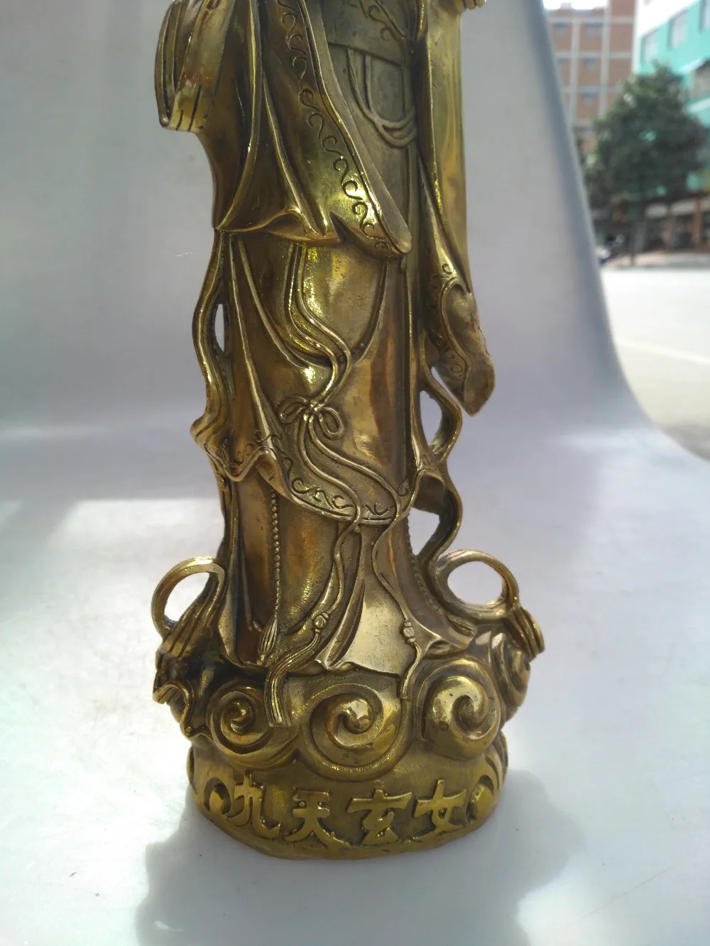 Chinese hand carved brass nine day mysterious female sculpture art collection | Дом и сад