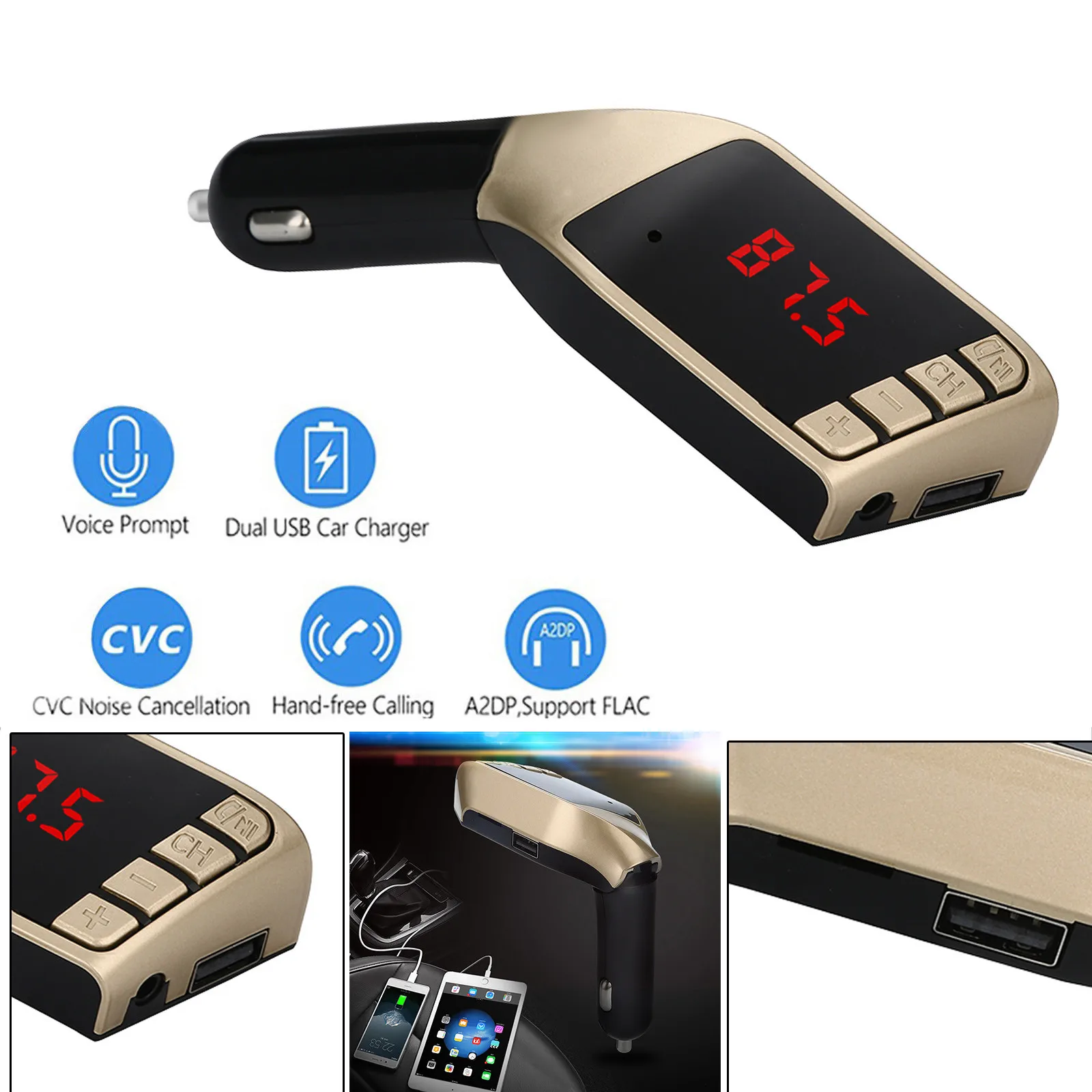 Многофункциональный X5 Беспроводной Bluetooth ЖК дисплей MP3 плеер Автомобильный