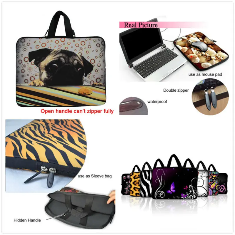 Paris Tour Eiffel Laptop Notebook Handle Sleeve Case Bag Cover Pouch For 10.1&quot 11.6&quot 12&quot 12.1&quot 13.3&quot 14&quot 15.6&quot 17.3&quot