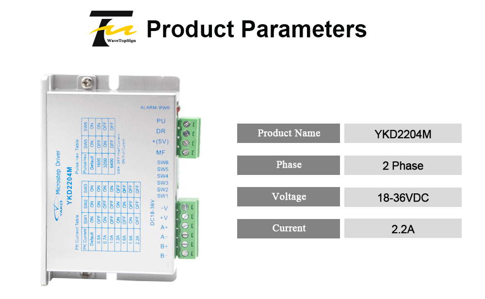 YAKO 2 фазы шаговые двигатели Драйвер YKD2204M DC18-36V 100 кГц использовать для ЧПУ гравировальный станок