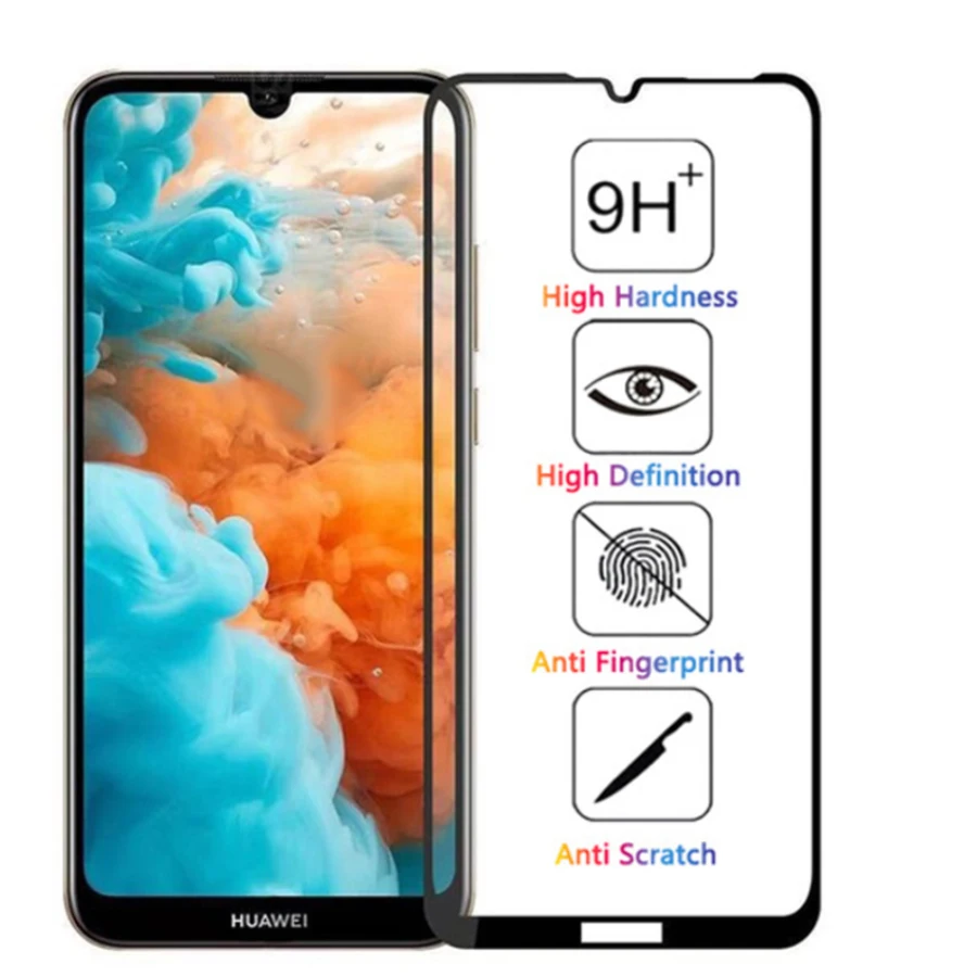 1-2pcs protective glass for huawei y7 2019 safety glass hauwei huavei y7 pro 2019 y7pro 7y y 7 y tempered glas front film trem