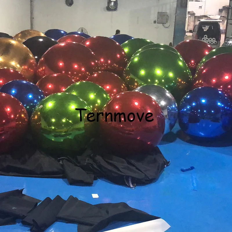 Акция розовый Золотой надувной зеркальный шар рекламный мяч для свадьбы форма