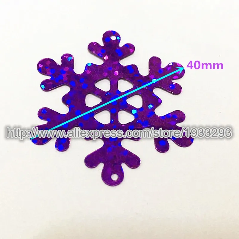 Плоские круглые голографические Блестки из ПВХ снежинка россыпью 40 мм 200