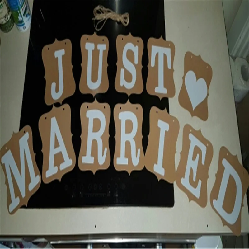 Free Shipping just married Bunting Banner Wedding Photo Booth Props Birthday Party Photography Decoration supplies bridal shower | Дом и сад