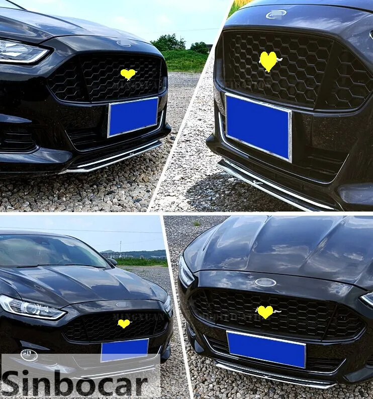 ABS черный передний бампер Нижний капот решетка крышка Накладка для Ford Fusion Mondeo 2013