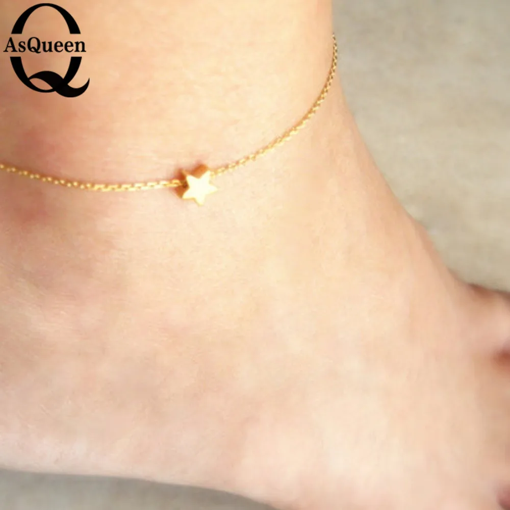 Браслет на лодыжку со звездами золотого цвета|ankle bracelet|jewelry ankle braceletsjewelry |