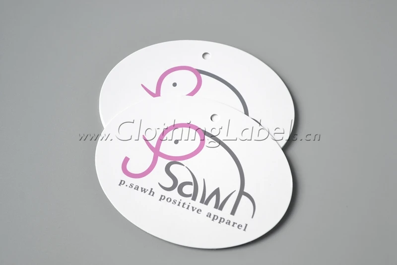 

Custom clothing hang tag, coated paper, printing color, accept small order.