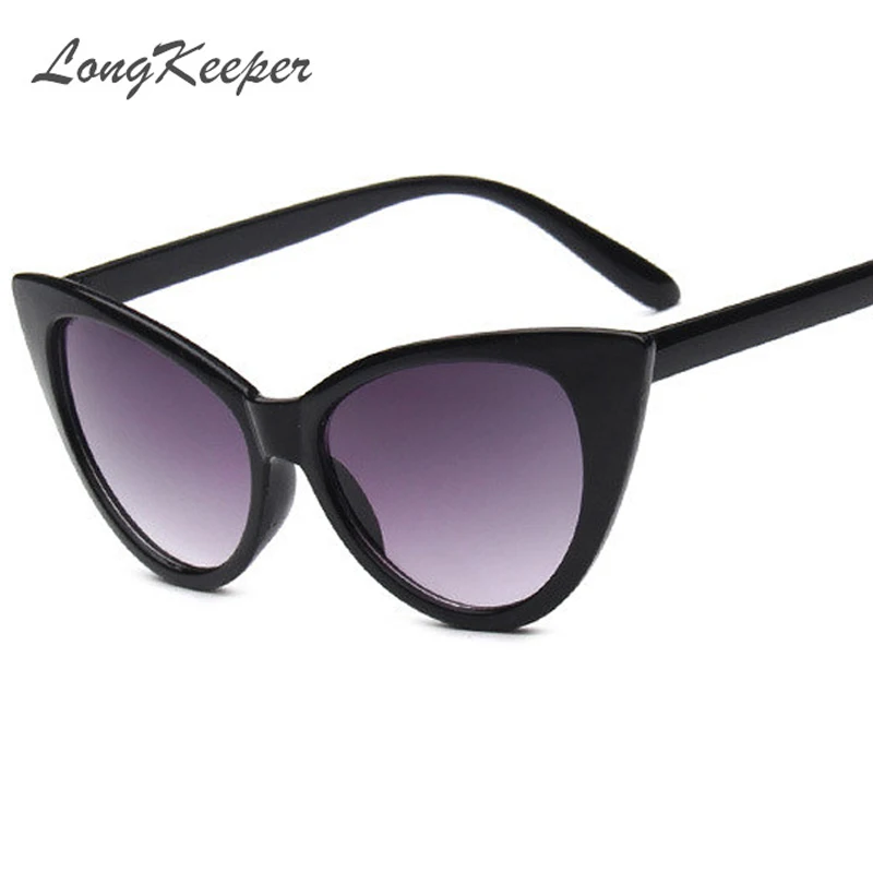 LongKeeper Солнцезащитные очки женские аксессуары CatEye стиль брендовые Дизайнерские Модные оттенки черный UA400 солнцезащитные очки Gafas De Sol