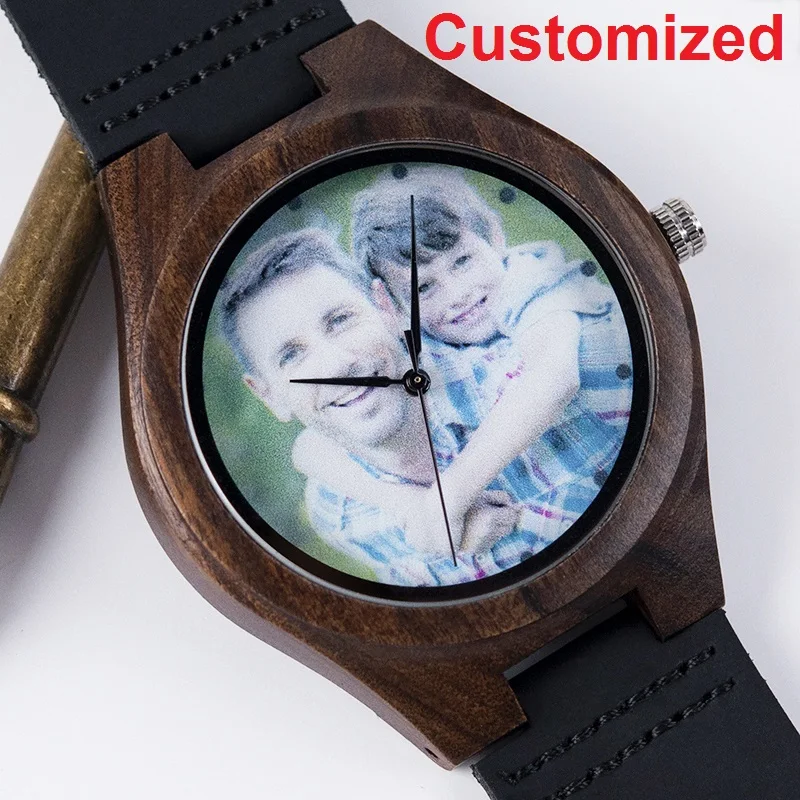 Часы reloj hombre BOBOBIRD с фотографией деревянные часы на заказ мужские Потрясающие