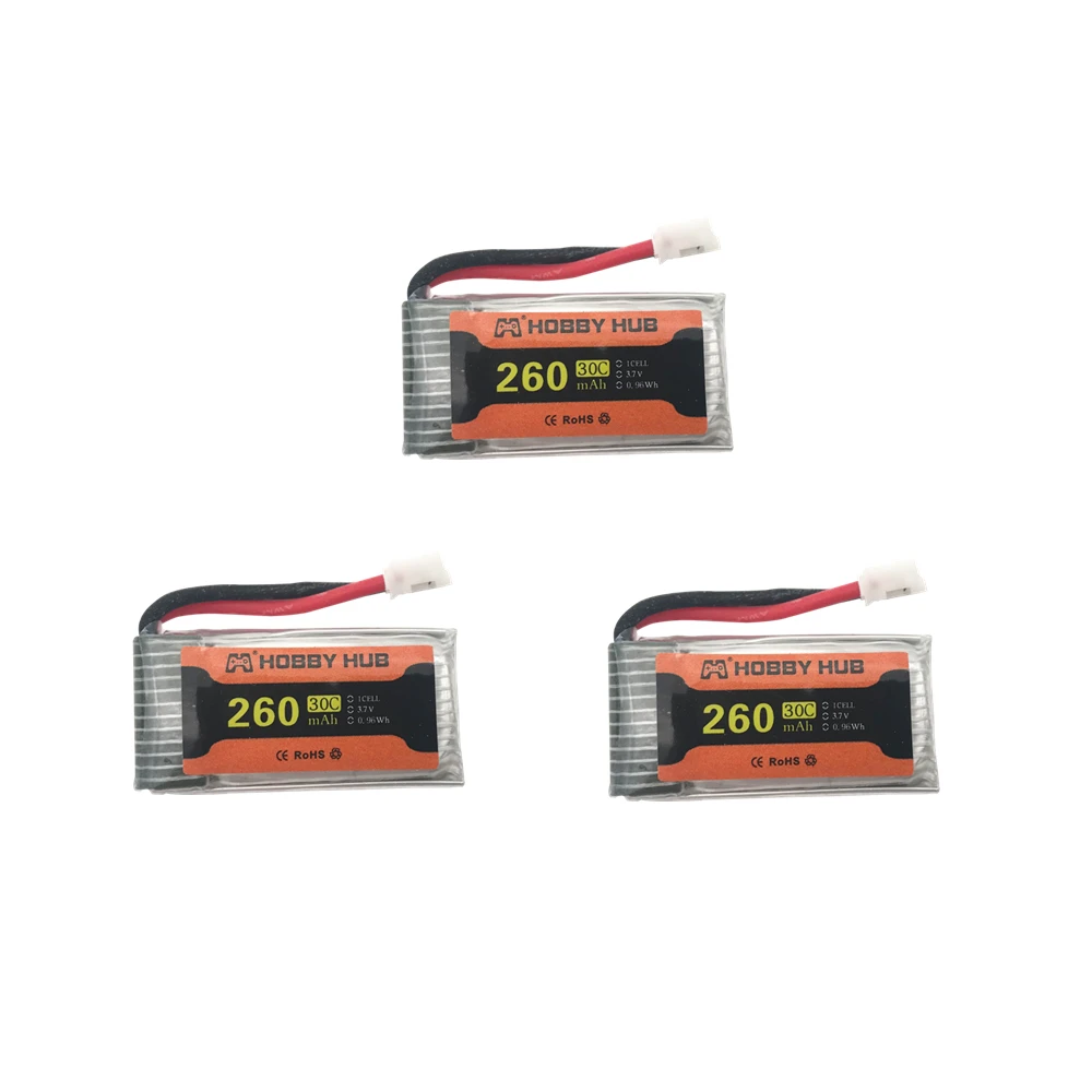Красный Батарея для H36 батарея 3,7 V 260mAh для Eachine E010 E011 E012 E013 Furibee F36 RC Квадрокоптер части 3,7 v Lipo батарея - Цвет: Красный
