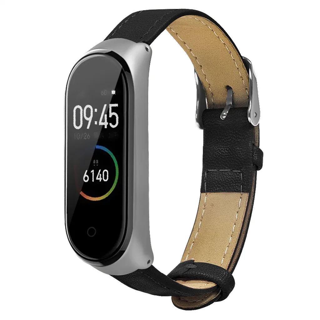 Correa Mi Band 4 браслет на ремешке для Xiaomi бизнес легкие кожаные смарт-наручные часы