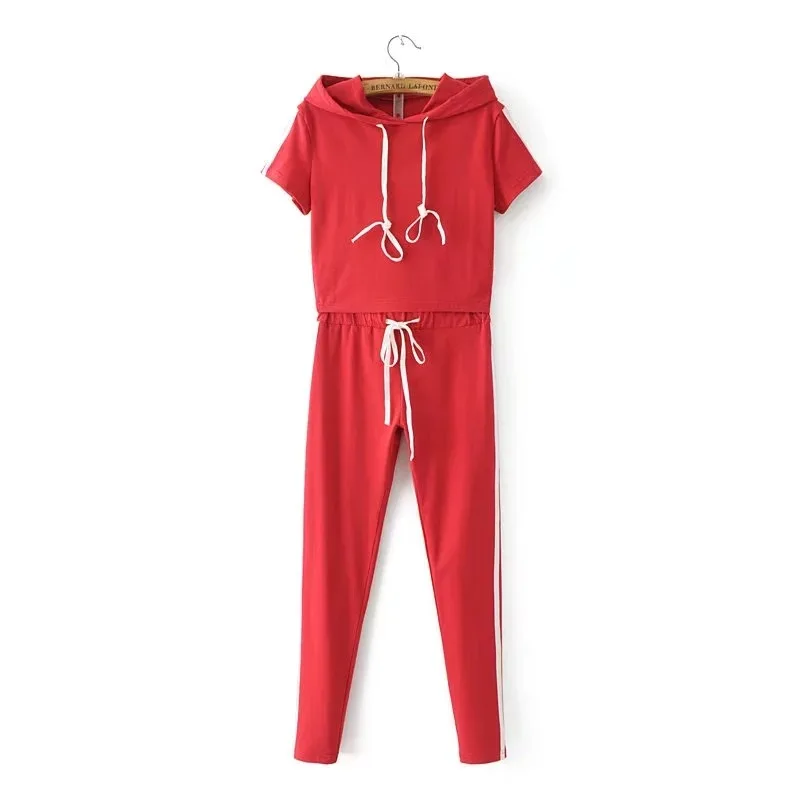 2018 Fashion Women Fitness Set Hooded Tracksuit Suit Workout Clothing jumpsuits 2 piece | Женская одежда