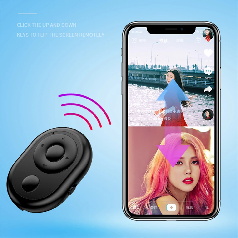 Беспроводной мультимедийный Bluetooth пульт дистанционного управления камера затвора селфи Запись видео камера релиз для iphone Android смартфон