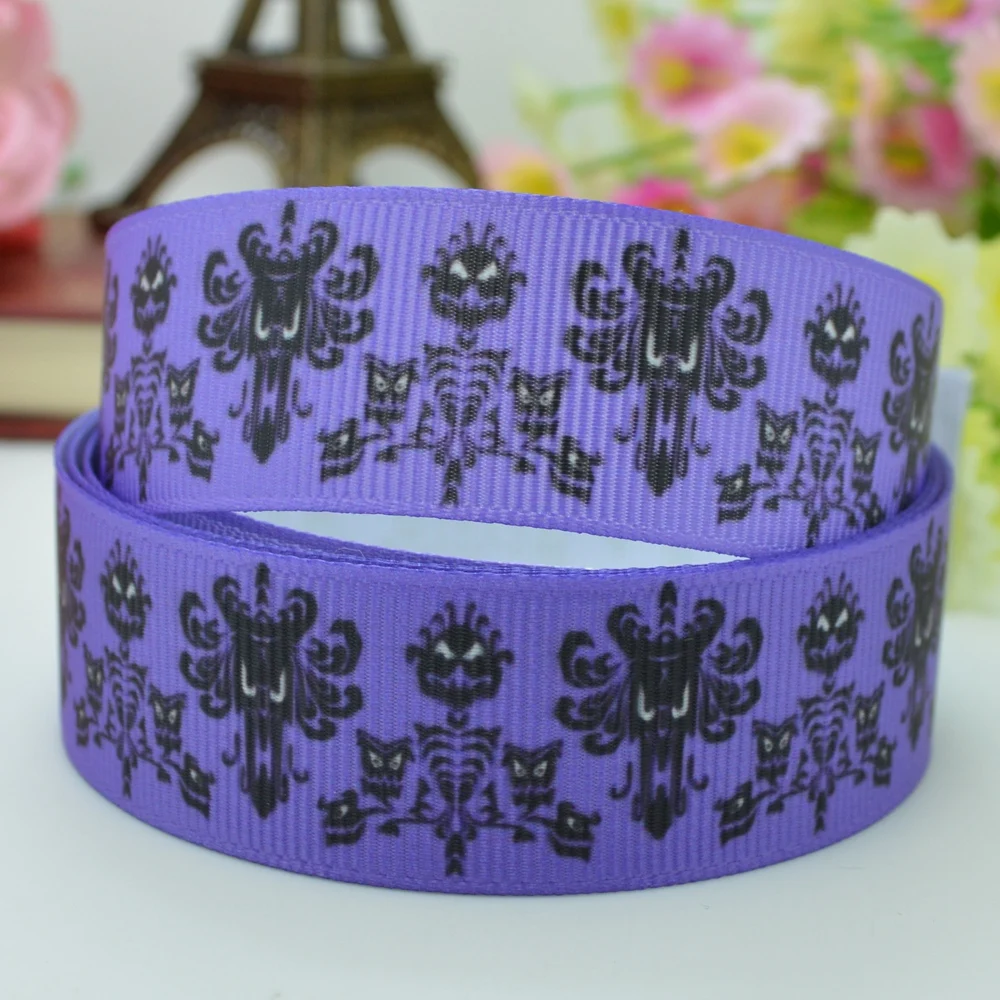 DUWES 7/8 &quot22 мм 2 5 10 20 50 ярдов Хэллоуин Сова с принтом призрака grosgrain лента бант для