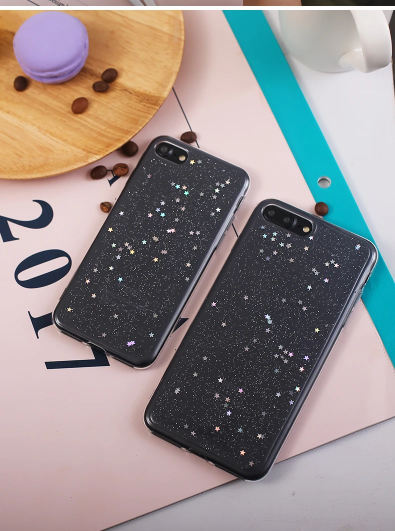 EVANKALX Fashion Soft TPU Silicon Phone Cases For iPhone 6 6S 7 8 Plus Back Cover Bling Star X XS Max XR |