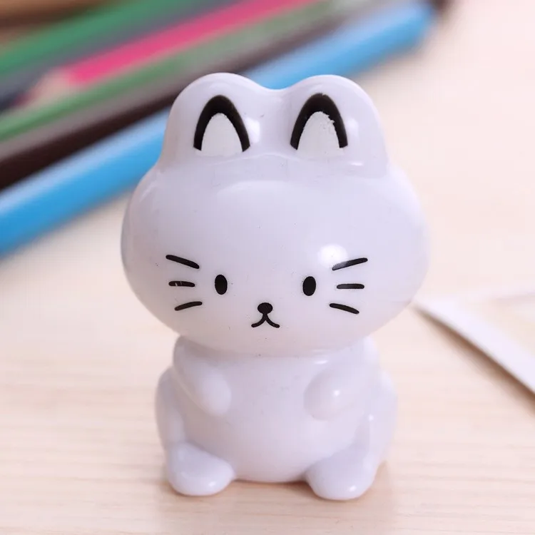 Милые пластиковые точилки для карандашей Kawaii С мультяшным котом для детей, школьные принадлежности, корейские канцелярские принадлежности, студенческие 485