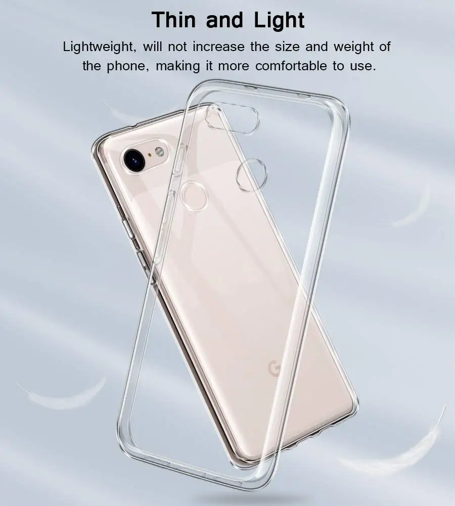 Google Pixel 3A XL чехол для телефона TPU Тонкий Прозрачный ударопрочный силиконовый