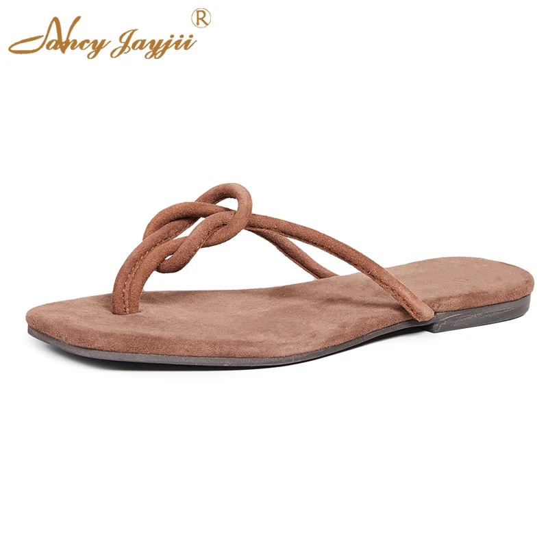 

Dark Brown Flip Flops Simple Design Elegant Slippers Summer Street Slides Fashion Women Shoes 2021 Customization Plus Size 16