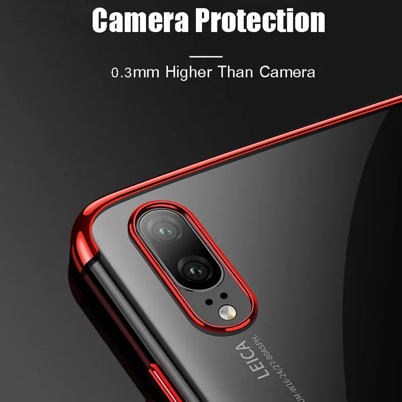 For Huawei P20 Lite Case Transparent Plating TPU Soft Cover for P10 P9 P30 Plus Mate 9 10 Pro 20X RS |