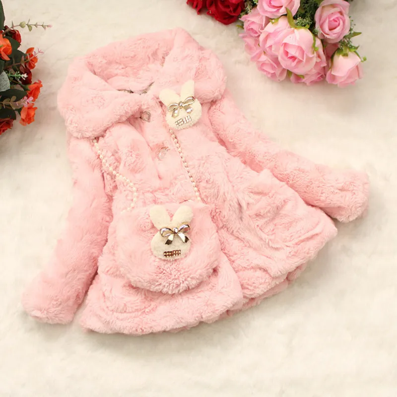 Anlencool Фирменное пальто для девочек на зиму Детское с мехом в Корейском стиле