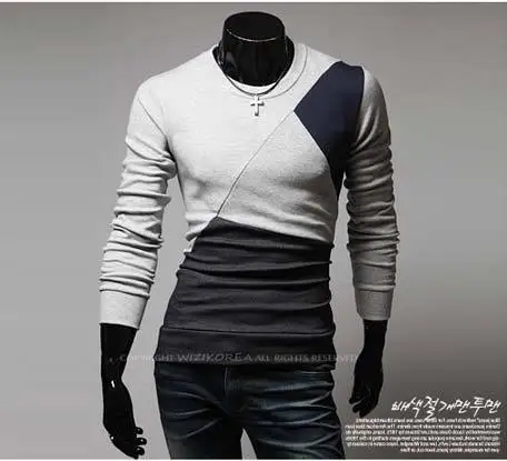 Hot selling Korean style star stitch long sleeve t shirt for men Brand cotton Tees S XXL|sleeve tattoos men|t-shirt printing transfer papert-shirt