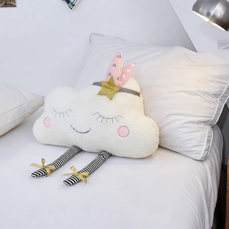 Облачная детская подушка игрушки вышивка мигающая плюшевая мягкая кукла диван