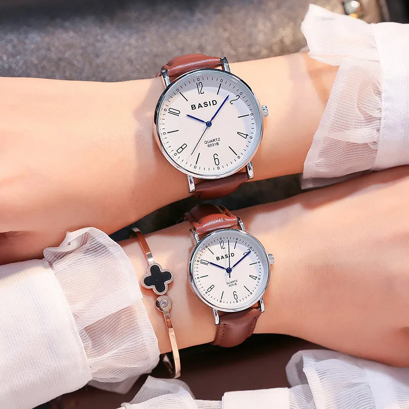 Couple Watches for Lovers Pair Ultrathin luxury BASID brand Quartz Wrist Watch Fashion Waterproof Men Women Wristwatches relogio | Наручные