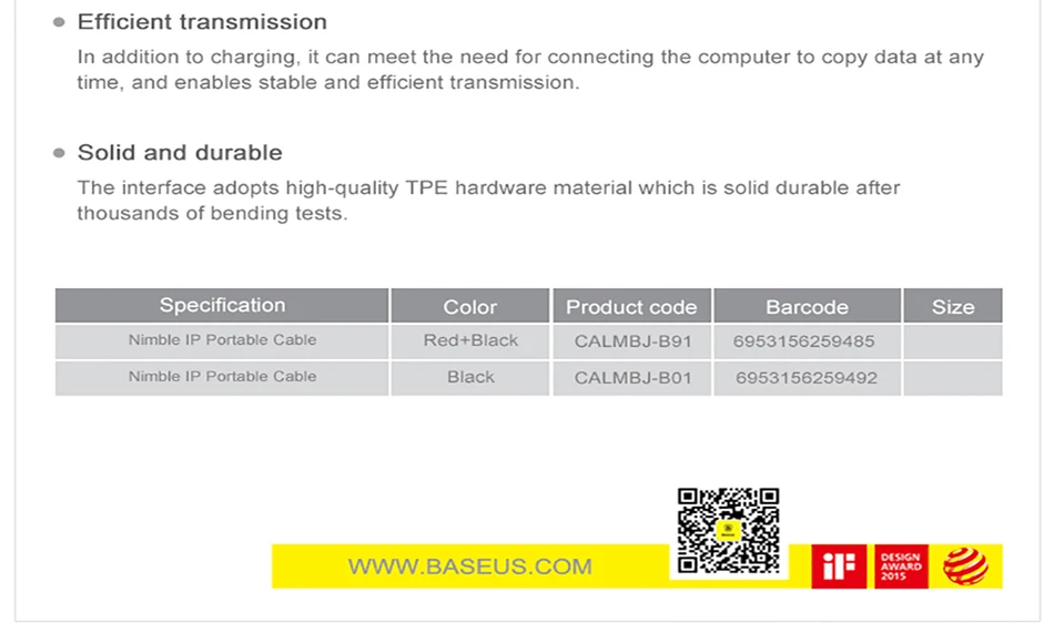 Baseus Портативный USB кабель для iPhone XS Max XR X 8 7 6 6s Plus 5 5S se Быстрая зарядка данных зарядное устройство провод кабель для мобильного телефона