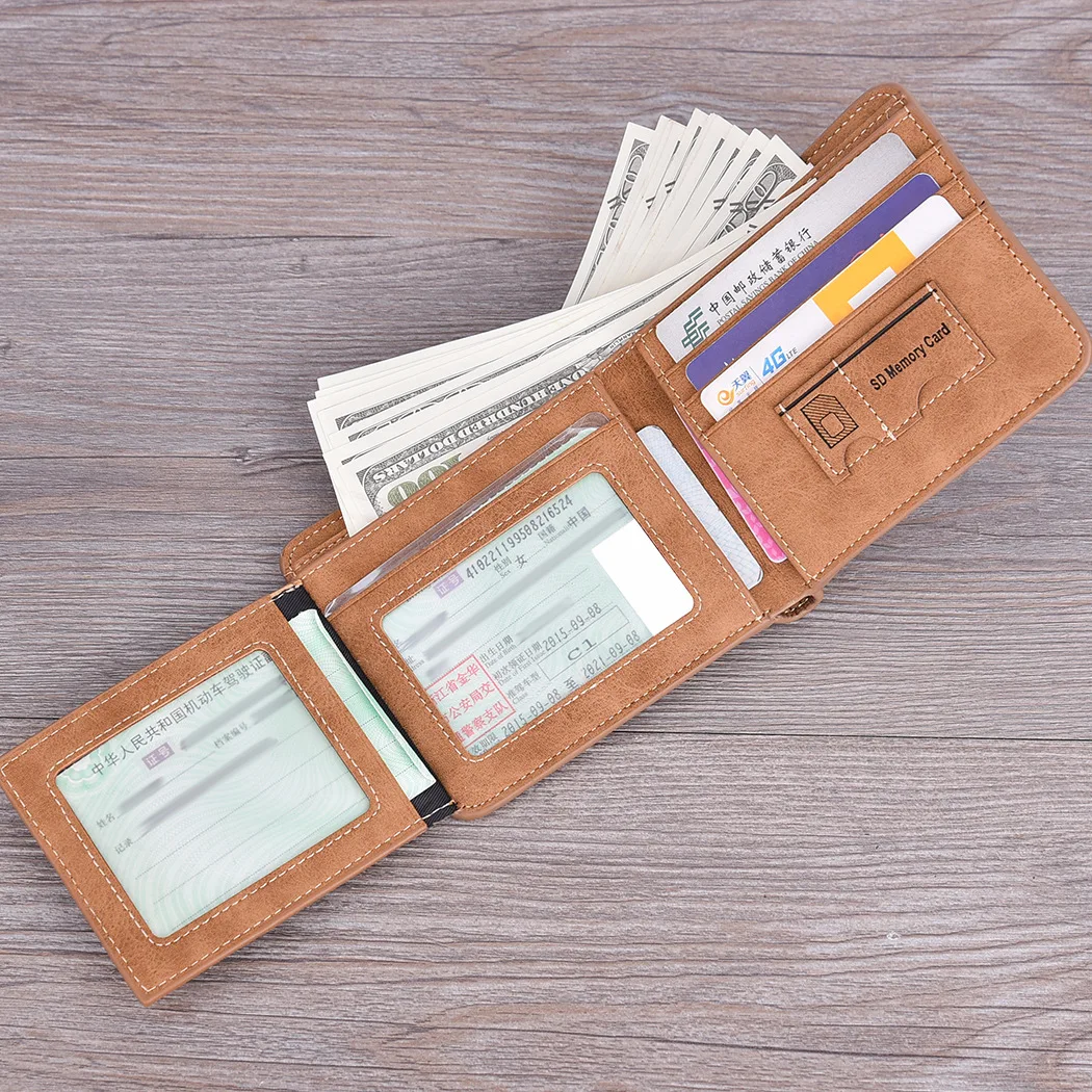 Мужской кошелек ретро повседневный кожаный кошелек короткий billeteras para hombre carteira мужской кошелек 3 в 1 держатель для карт