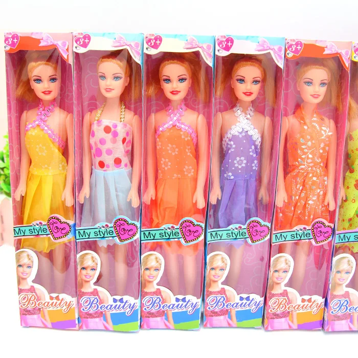 5 шт./лот 28 см 3D Пластик куклы с головы для моделирования в платье маленькие