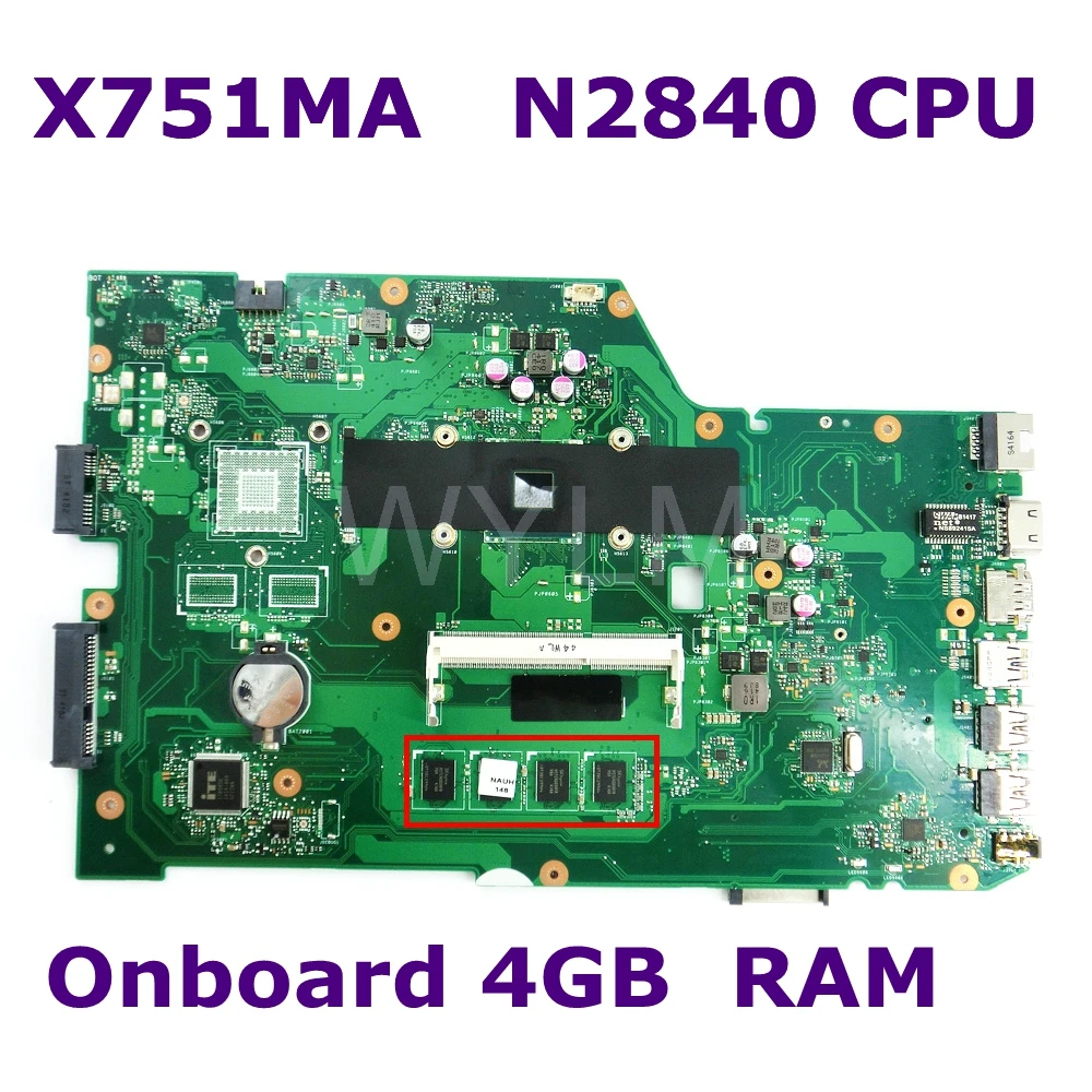 X751MA с N2840 Процессор 4 Гб Оперативная память 90NB0610 R00150 материнская плата REV2.0 для ASUS