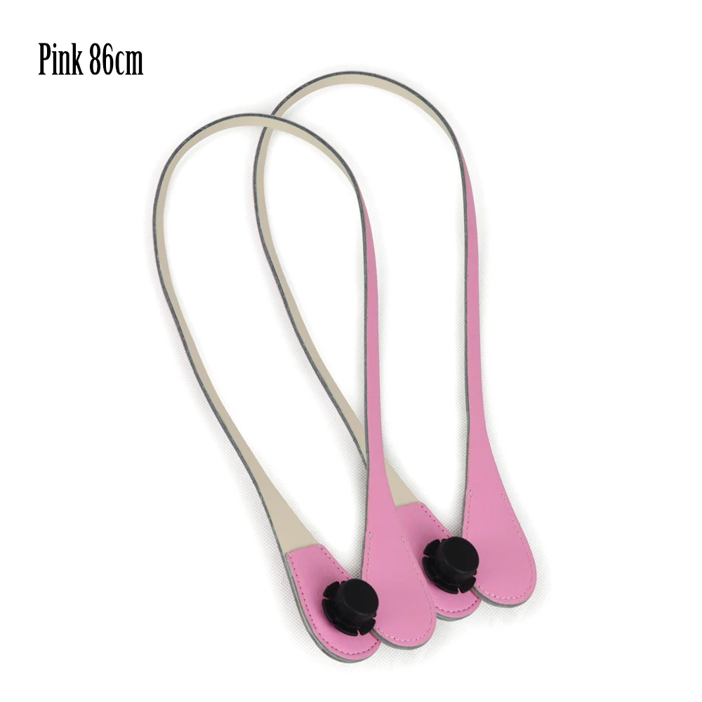 Pink 86cm Новые Длинные Короткие сверхтонкие Сменные каплевидные ручки из искусственной кожи для OBag для EVA O Bag Body - Цвет: Pink 86cm