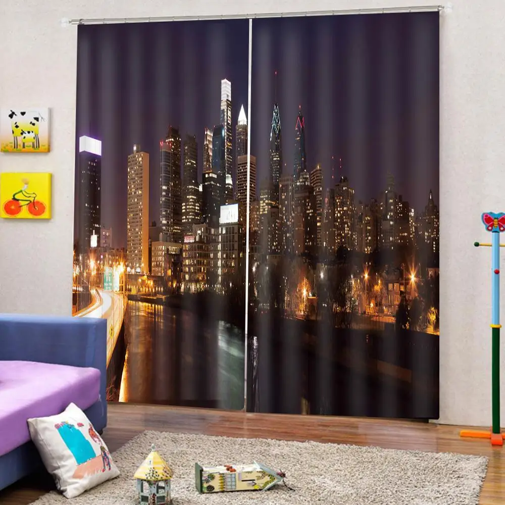 Роскошные затемняющие 3D оконные шторы по индивидуальному размеру для гостиной