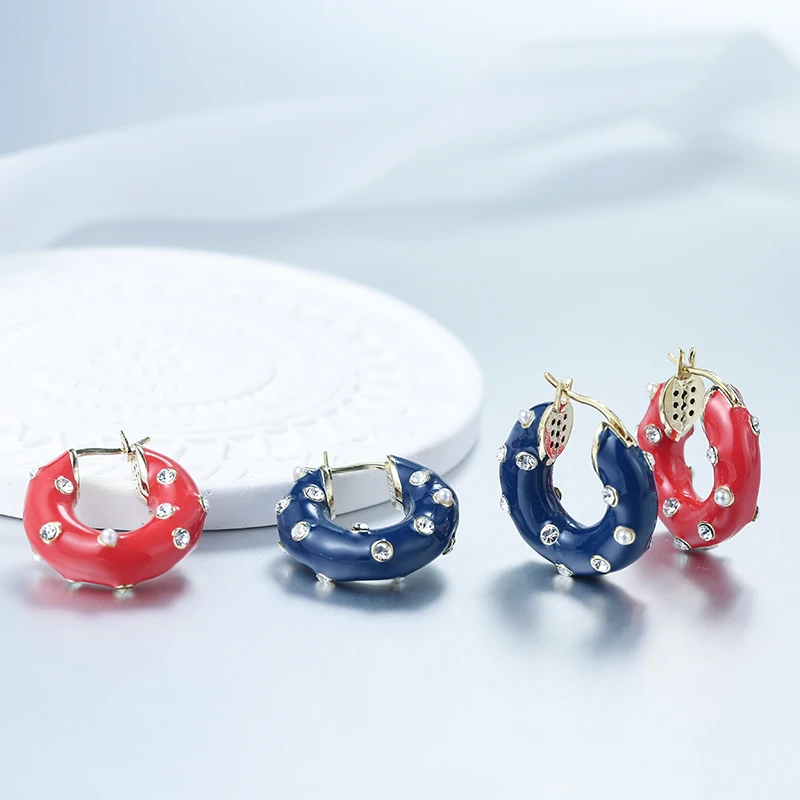 YMYW роскошные брендовые серьги-кольца с инкрустацией жемчугом из горного