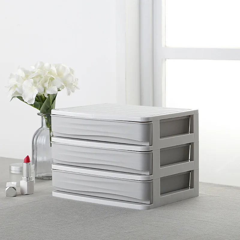 3 layer drawer-Grey Косметический чехол, чехол для макияжа s, сумка для инструментов, аксессуары для инструментов, тип ящика, Кисть для макияжа, полка для губной помады, косметическая стойка для ухода за кожей - Цвет: 3 layer drawer-Grey