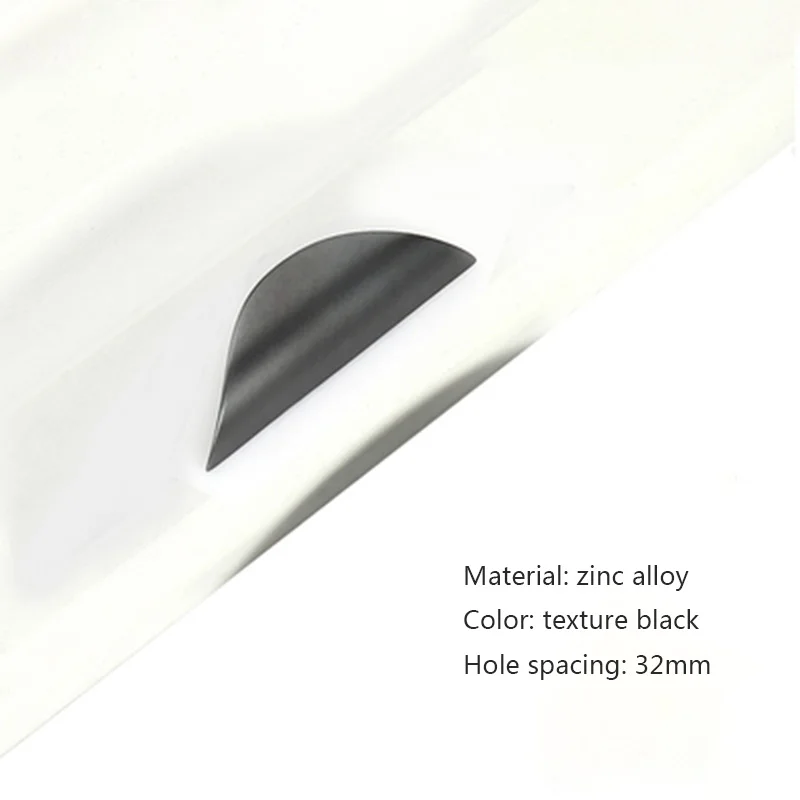 black 32mm Pitch Современный минималистичный ящик с маленькой ручкой, ручка для кухонного шкафа с темными поручнями, ящик для двери шкафа в скандинавском американском черном цвете - Цвет: black 32mm Pitch