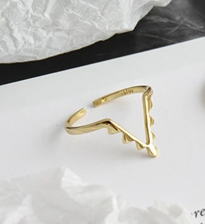 LouLeur, Настоящее серебро 925 пробы, серия колец, сочетание, креативный шик, текстура,, новые кольца для женщин, элегантное ювелирное изделие, подарок - Цвет камня: Gold-B