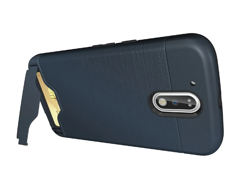 Для Moto G4 G4 4th Gen корпус+ силиконовый двойной Слои Стенд Слот держатель карты матовый чехол для moto G4 плюс