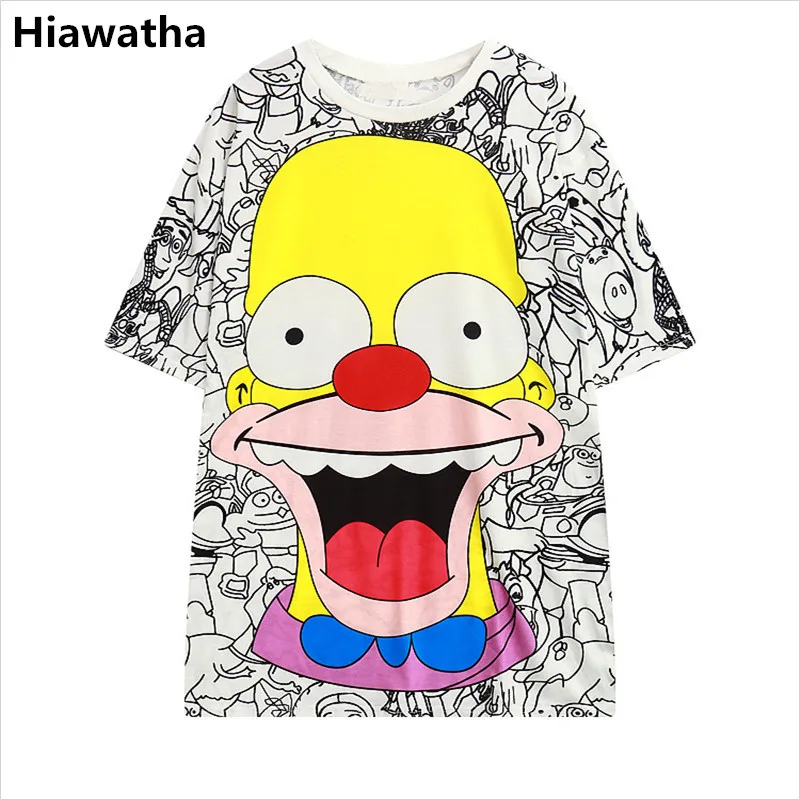 Hiawatha Harajuku стильная футболка женская комикс клоун цифровая печать футболки