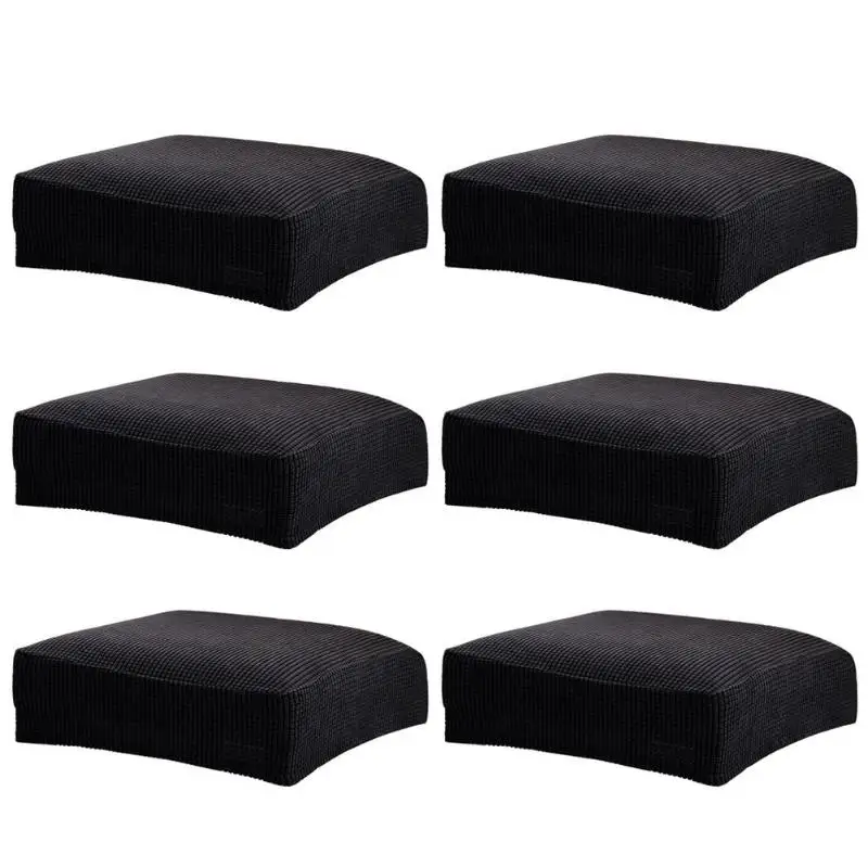 6pcs 1/4/6 шт Современные Офисные Кухня спандекс стул сплошной Цвет сиденье протектор стрейч чехол прочный защитный экран для защиты от грязных стул - Цвет: 6pcs