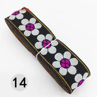 14 7 м/лот, тканая жаккардовая лента шириной 3,3 см, отделка геометрическим тотемным узором для штор и аксессуаров одежды, кружевная ткань HB188 - Цвет: 14